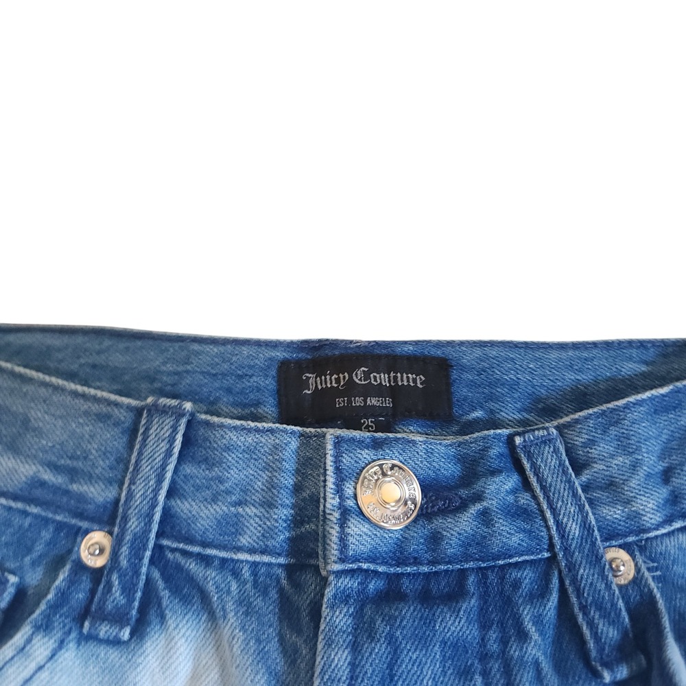 Juicy Couture Indigo Tie Dye Relaxed 5 Pocket Denim Jeans Women Size 25 NWT $120 - Picture 4 of 6